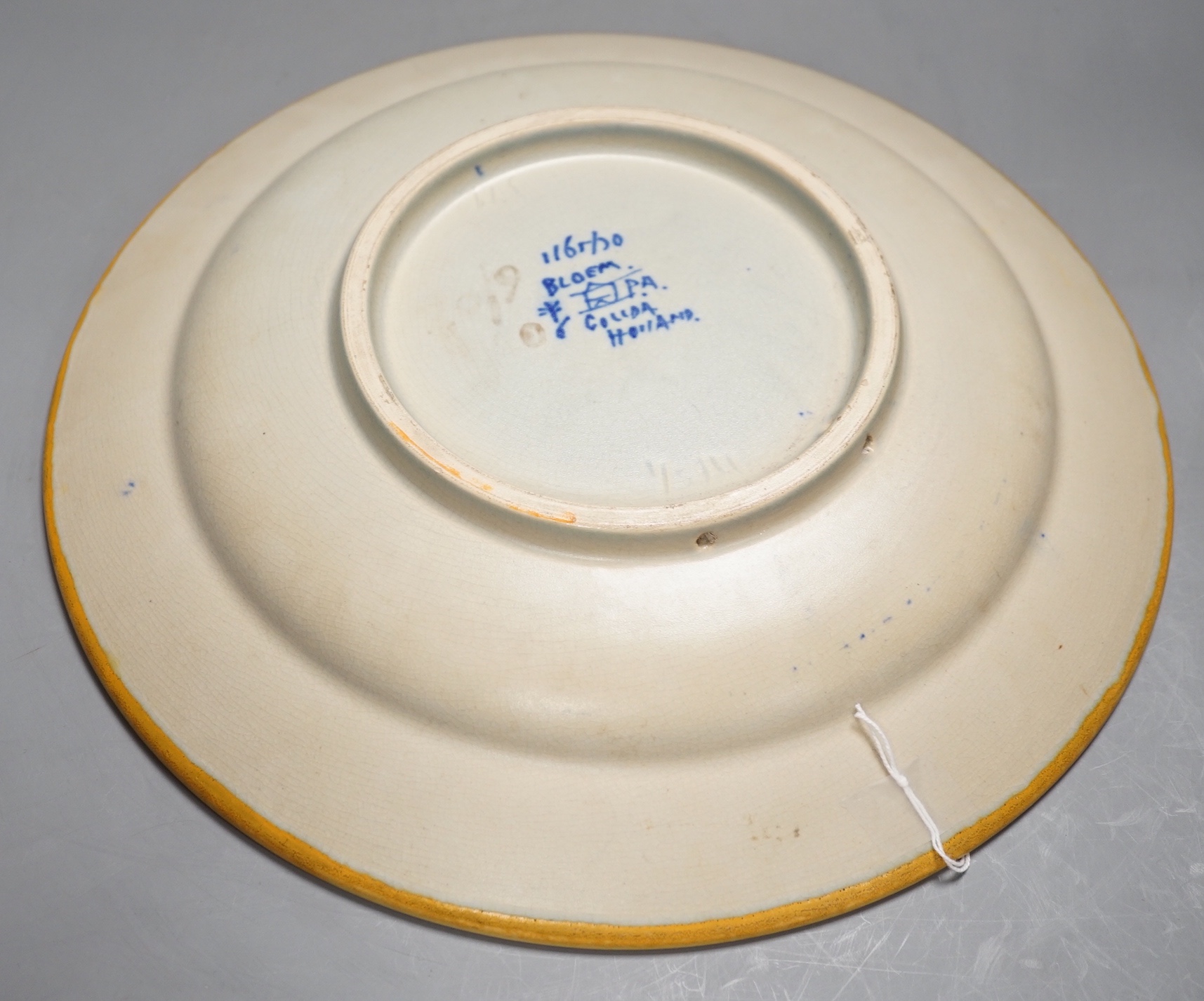 A Gouda ‘Bloem’ polychrome charger - 31.5cm wide